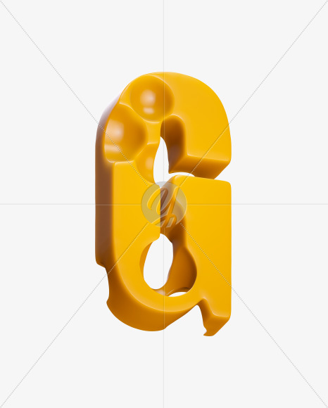 Letter G from Cheese Sans Serif Font on Yellow Images Creative Fonts - S37444