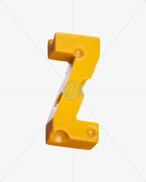 Letter Z from Cheese Sans Serif Font on Yellow Images Creative Fonts - S37463