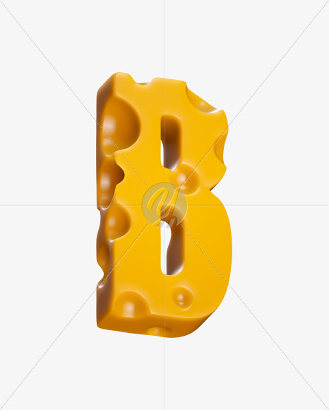 Letter B from Cheese Sans Serif Font on Yellow Images Creative Fonts - S37439