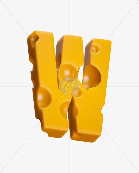 Letter W from Cheese Sans Serif Font on Yellow Images Creative Fonts - S37460