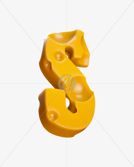 Letter S from Cheese Sans Serif Font on Yellow Images Creative Fonts - S37456