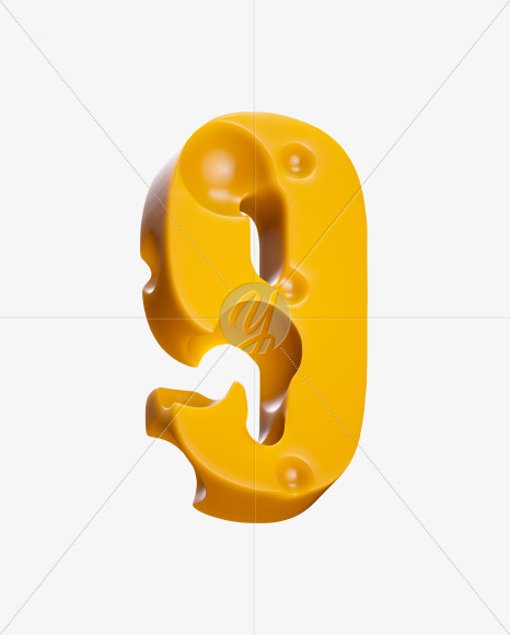 9 from Cheese Sans Serif Font on Yellow Images Creative Fonts - S37472