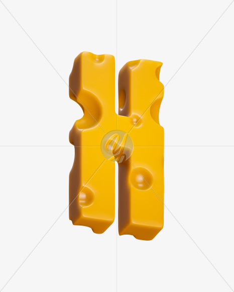 Letter H from Cheese Sans Serif Font on Yellow Images Creative Fonts - S37445