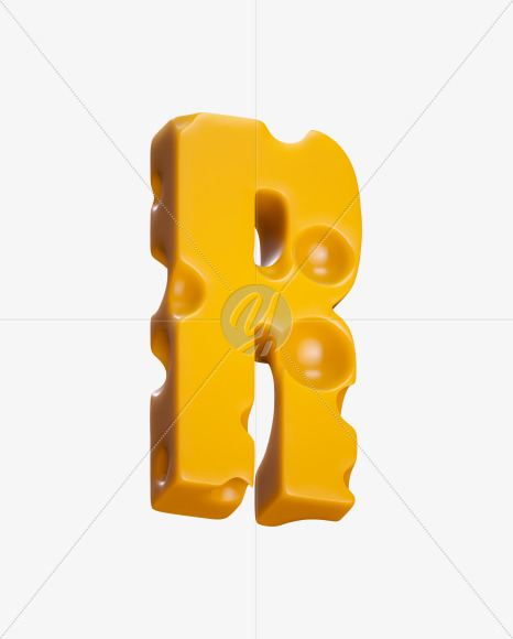 Letter R from Cheese Sans Serif Font on Yellow Images Creative Fonts - S37455