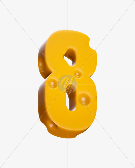 8 from Cheese Sans Serif Font on Yellow Images Creative Fonts - S37471