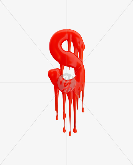 Letter S from Red Wax Font on Yellow Images Creative Fonts - S37550