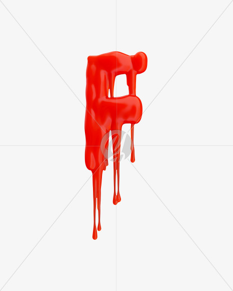 Letter F from Red Wax Font on Yellow Images Creative Fonts - S37537