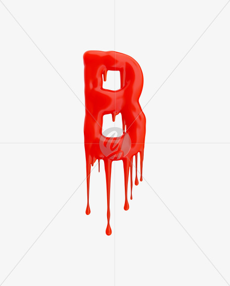 Letter B from Red Wax Font on Yellow Images Creative Fonts - S37533