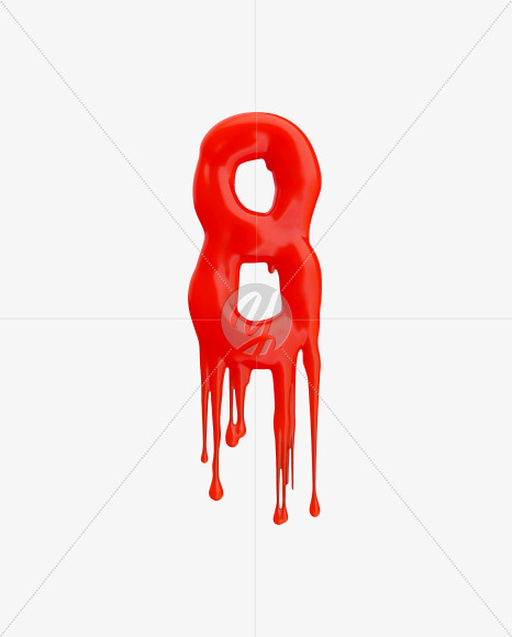 8 from Red Wax Font on Yellow Images Creative Fonts - S37565