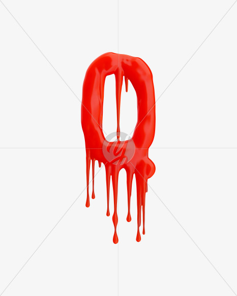 Letter Q from Red Wax Font on Yellow Images Creative Fonts - S37548