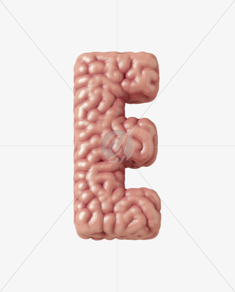 Letter E from Brain on Yellow Images Creative Fonts - S37734