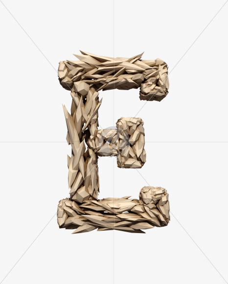 Letter E from Jagged Font on Yellow Images Creative Fonts - S37866