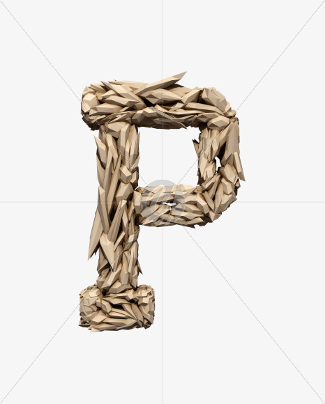 Letter P from Jagged Font on Yellow Images Creative Fonts - S37877