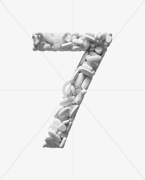 7 from White Tablets Font on Yellow Images Creative Fonts - S37937