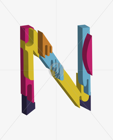 Letter N from Constructor on Yellow Images Creative Fonts - S38053