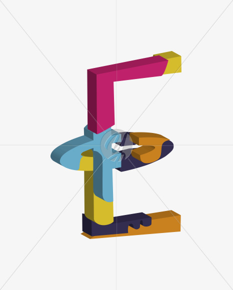 Letter E from Constructor on Yellow Images Creative Fonts - S38044