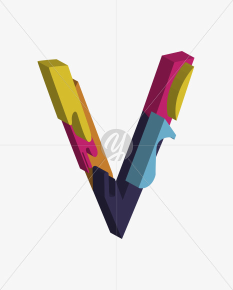 Letter V from Constructor on Yellow Images Creative Fonts - S38061