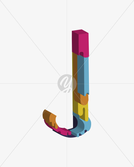 Letter J from Constructor on Yellow Images Creative Fonts - S38049