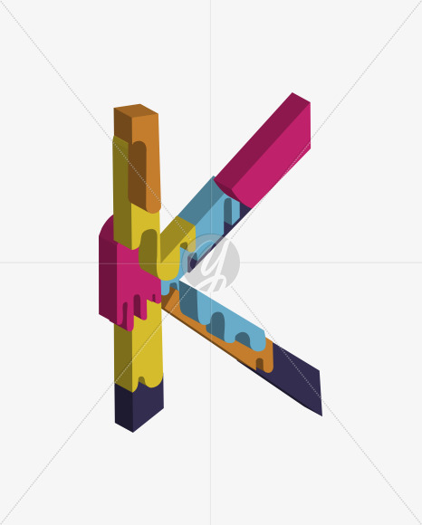 Letter K from Constructor on Yellow Images Creative Fonts - S38050