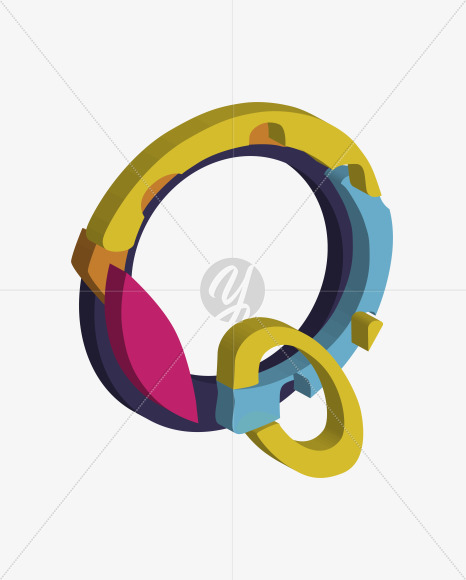 Letter Q from Constructor on Yellow Images Creative Fonts - S38056