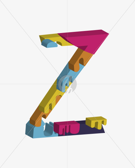 Letter Z from Constructor on Yellow Images Creative Fonts - S38065