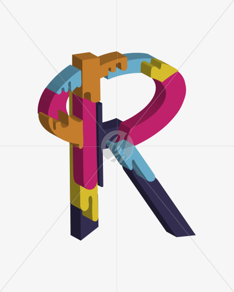 Letter R from Constructor on Yellow Images Creative Fonts - S38057