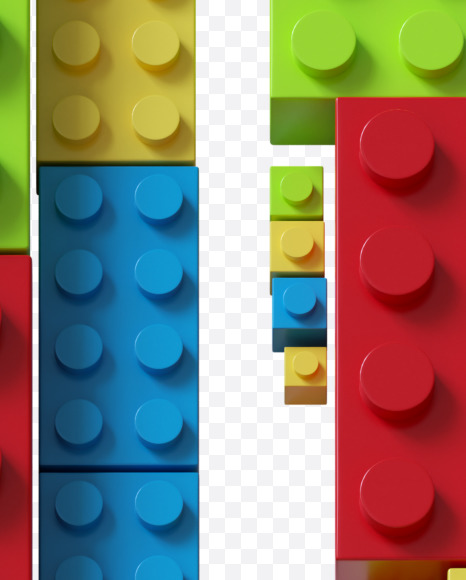 Letter M from Construction toys Font on Yellow Images Creative Fonts - S38093
