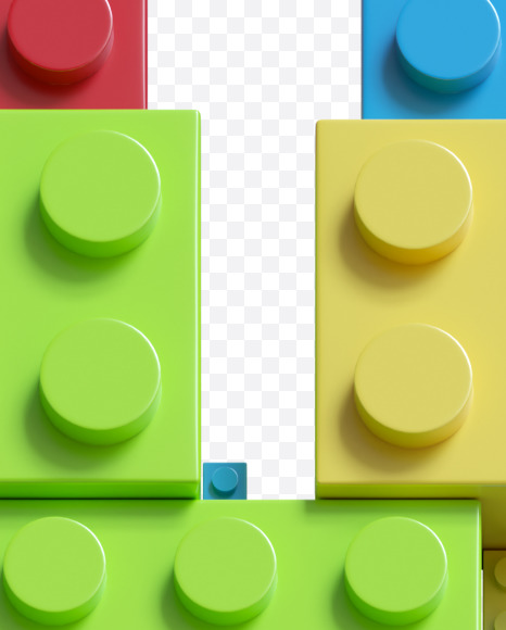 Letter X from Lego bricks Font on Yellow Images Creative Fonts - S38149