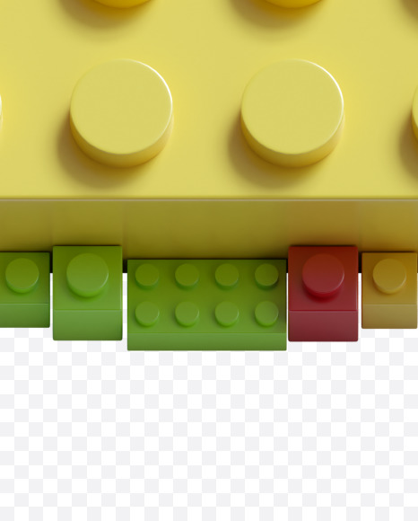 Letter U from Lego bricks Font on Yellow Images Creative Fonts - S38146