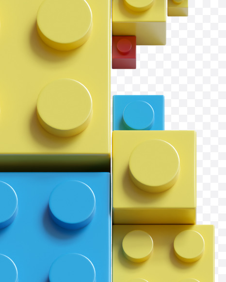 8 from Lego bricks Font on Yellow Images Creative Fonts - S38159