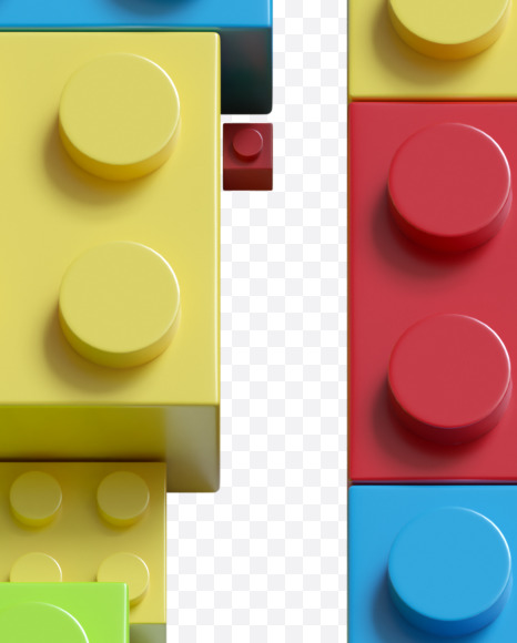 Letter M from Lego bricks Font on Yellow Images Creative Fonts - S38138