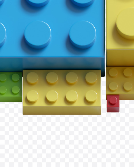 9 from Lego bricks Font on Yellow Images Creative Fonts - S38160