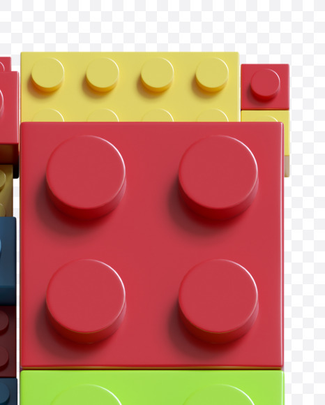 Letter G from Lego bricks Font on Yellow Images Creative Fonts - S38132