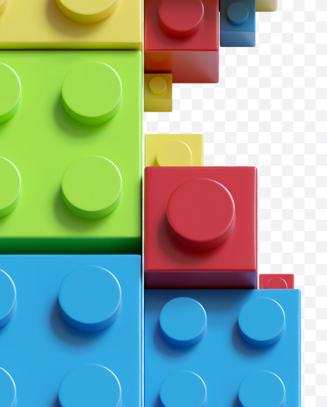 3 from Lego bricks Font on Yellow Images Creative Fonts - S38154