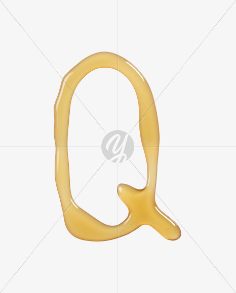 Letter Q from Honey Be Font on Yellow Images Creative Fonts - S38235