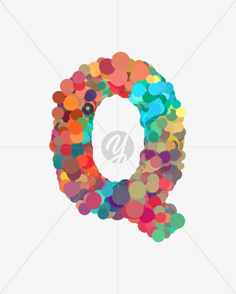 Letter Q from Happy Dots Font on Yellow Images Creative Fonts - S38282