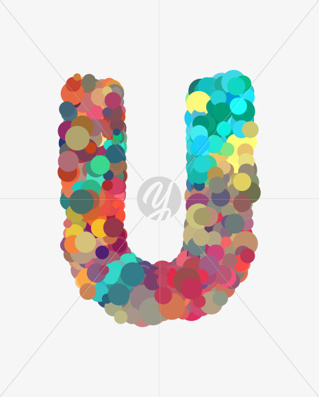 Letter U from Happy Dots Font on Yellow Images Creative Fonts - S38286