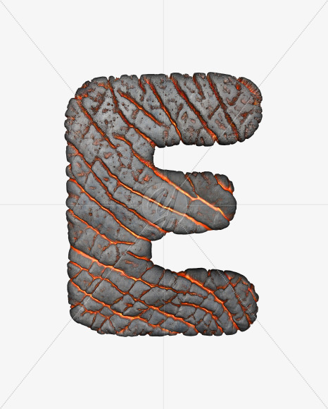 Letter E from Lava Font on Yellow Images Creative Fonts - S38315