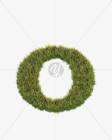 Letter O from Grass Cut Font on Yellow Images Creative Fonts - S38365