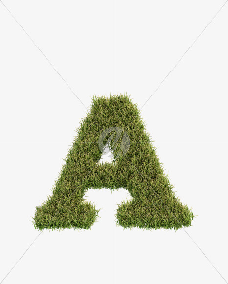 Letter A from Grass Cut Font on Yellow Images Creative Fonts - S38351