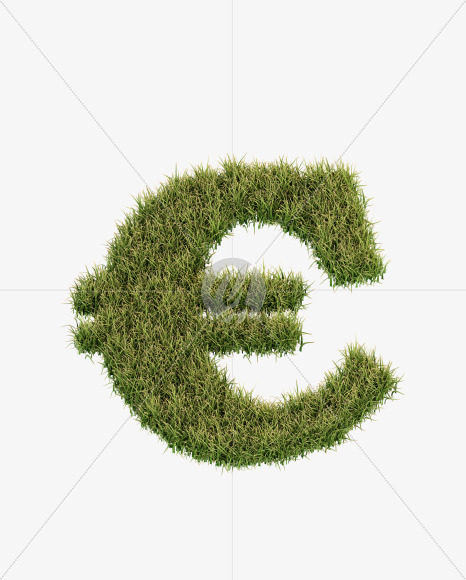 euro from Grass Cut Font on Yellow Images Creative Fonts - S38391