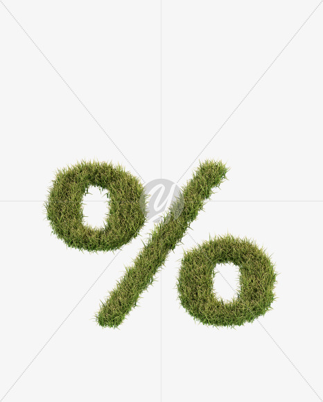 % from Grass Cut Font on Yellow Images Creative Fonts - S38392