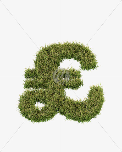 pound from Grass Cut Font on Yellow Images Creative Fonts - S38390