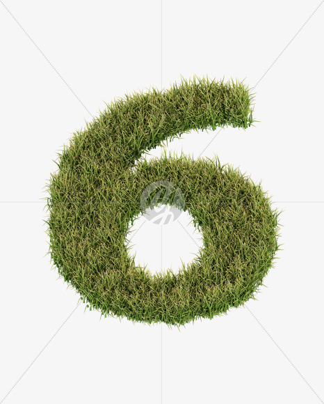 6 from Grass Cut Font on Yellow Images Creative Fonts - S38382