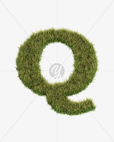 Letter Q from Grass Cut Font on Yellow Images Creative Fonts - S38367