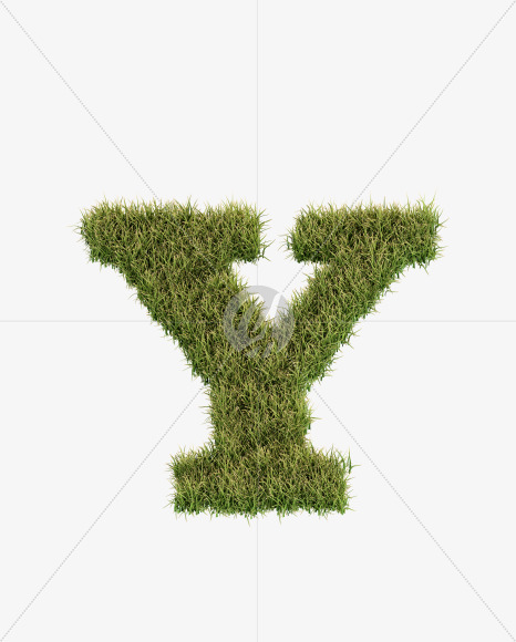 Letter Y from Grass Cut Font on Yellow Images Creative Fonts - S38375