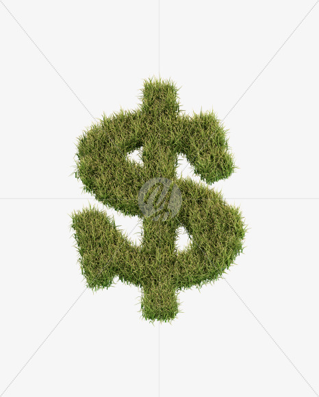 $ from Grass Cut Font on Yellow Images Creative Fonts - S38389