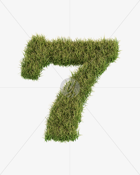 7 from Grass Cut Font on Yellow Images Creative Fonts - S38383