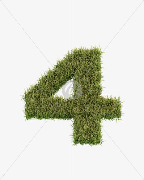 4 from Grass Cut Font on Yellow Images Creative Fonts - S38380