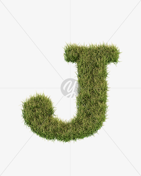 Letter J from Grass Cut Font on Yellow Images Creative Fonts - S38360